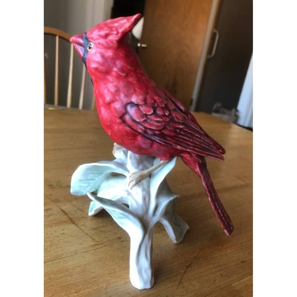 Vintage Goebel Red Cardinal Porcelain Bird Figurine 1969 West Germany - Picture 2 of 11
